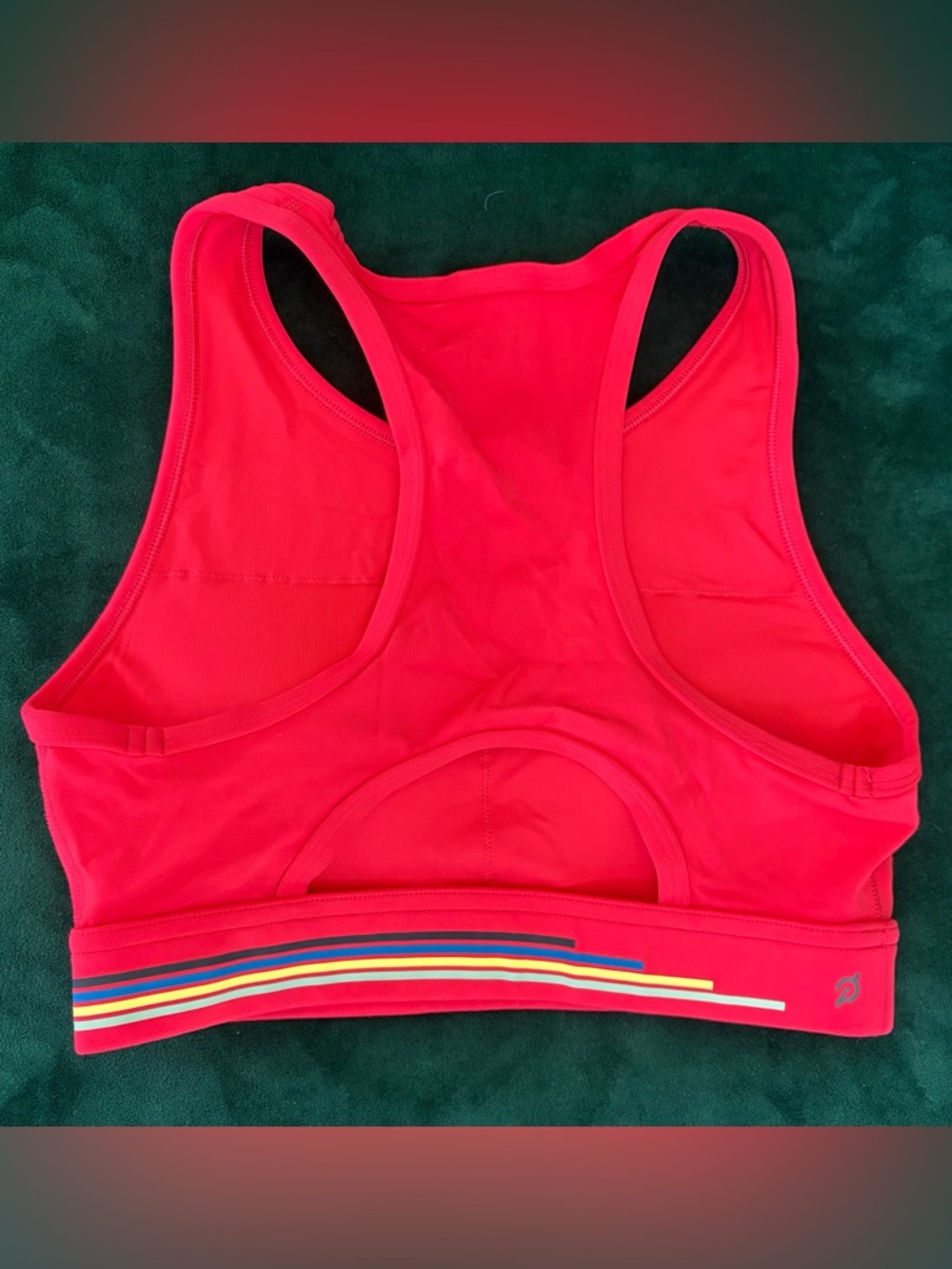 Peloton USA Bright Red Capri Legging & Sports Bra Set - Picture 3 of 4